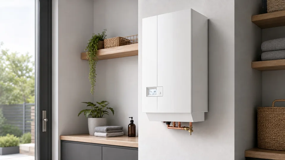 Caldaia murale a condensazione installata in casa